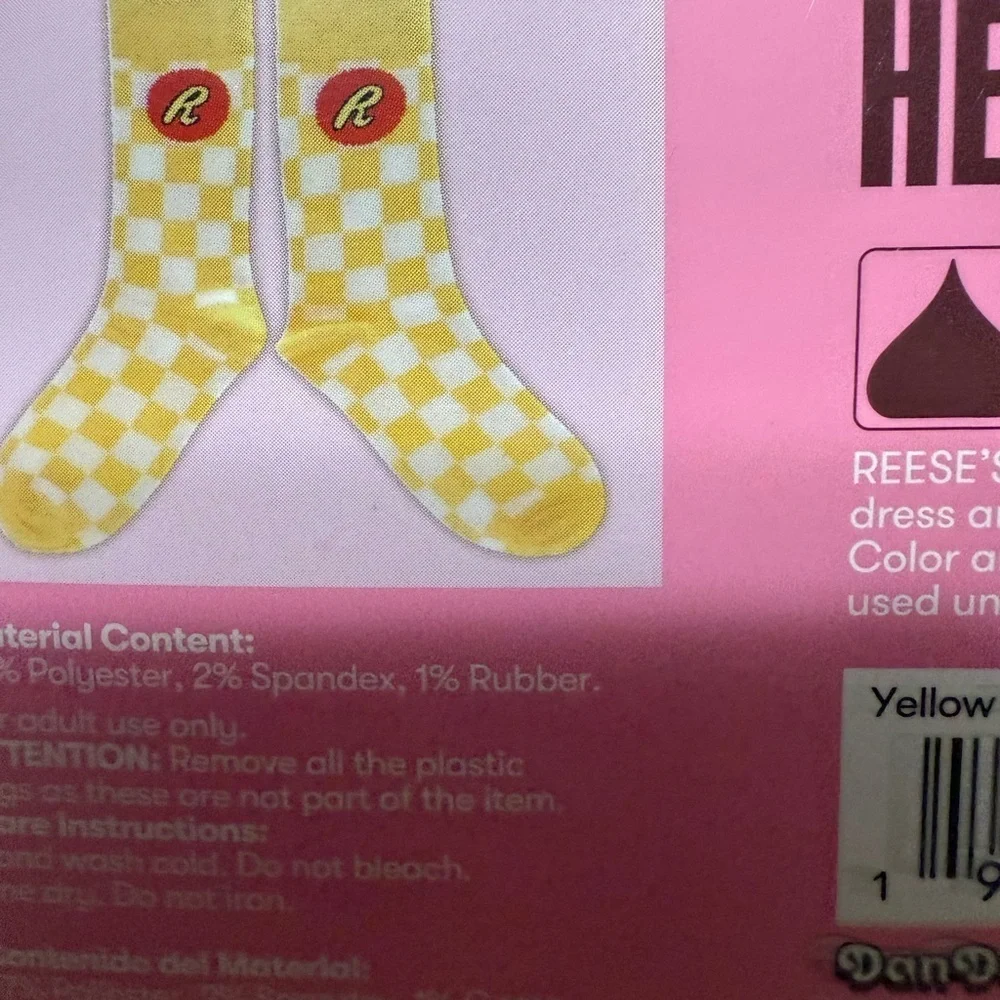 Reese's Candy bar Orange Slippers Sz 2/3 Socks Notepad Zipper Bag NEW